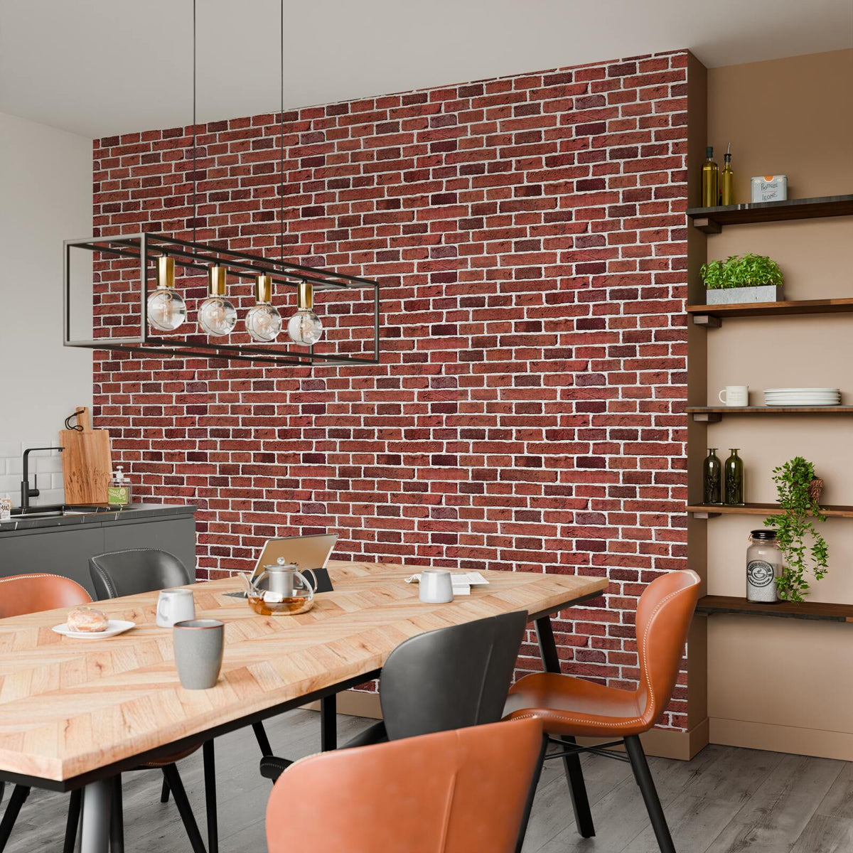 Papier peint Briques Terracotta