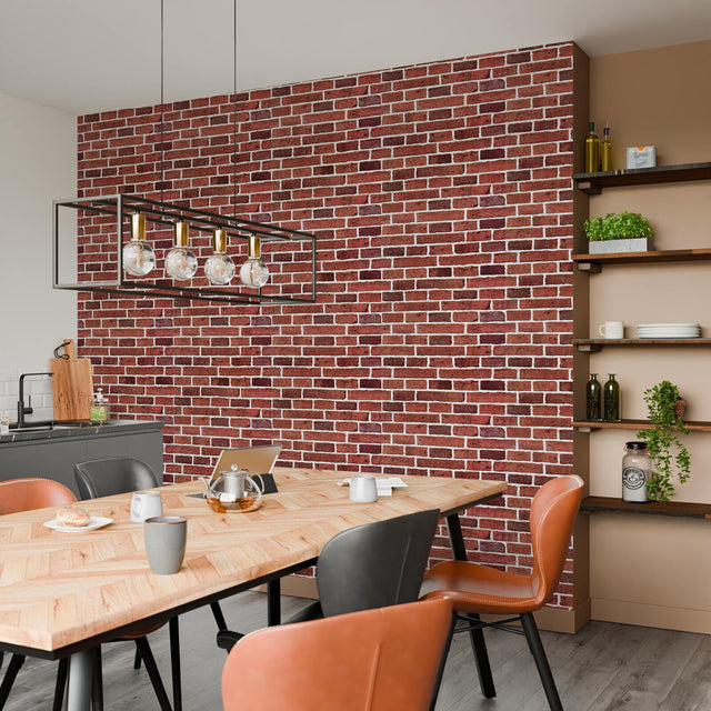 Papier peint BRIQUES coloris terracotta