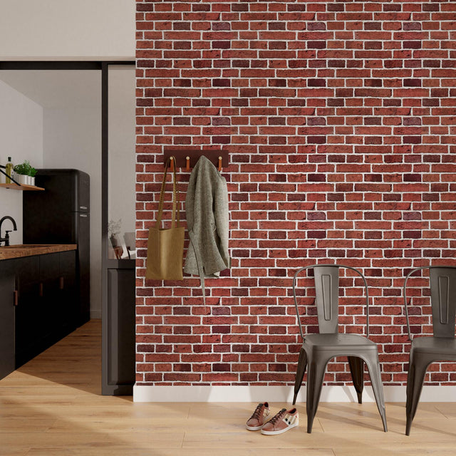Papier peint BRIQUES coloris terracotta