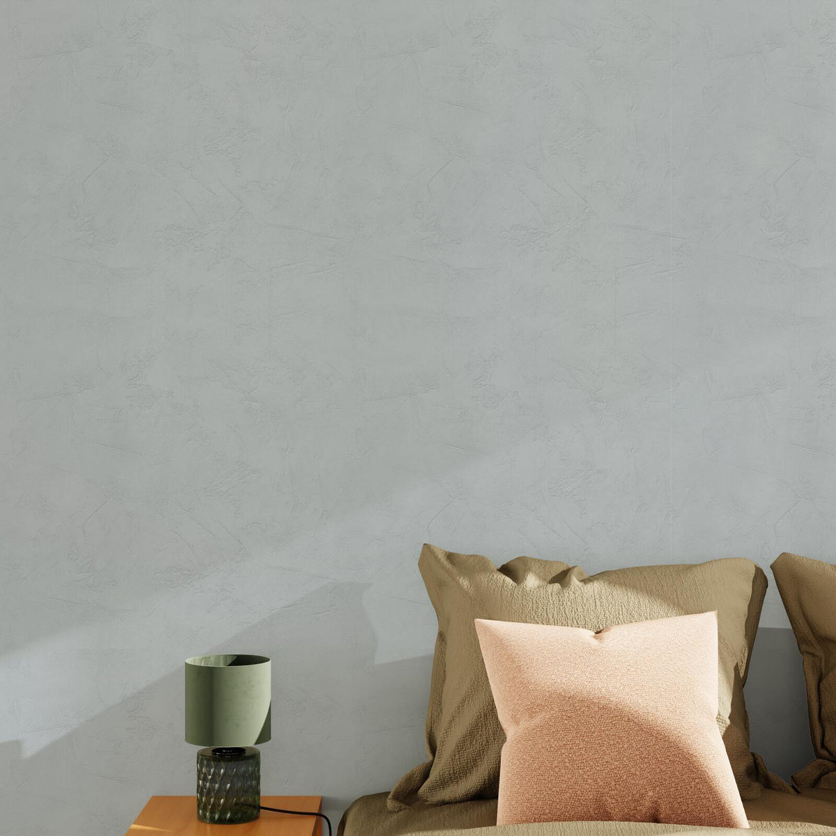 Papier peint intissé Ravenne Gris fumé Crépi grésé