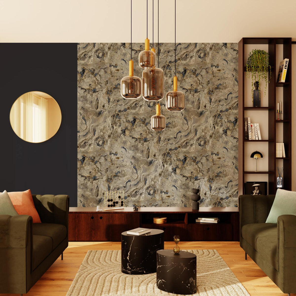 Papier peint intissé Mineral Beige liège