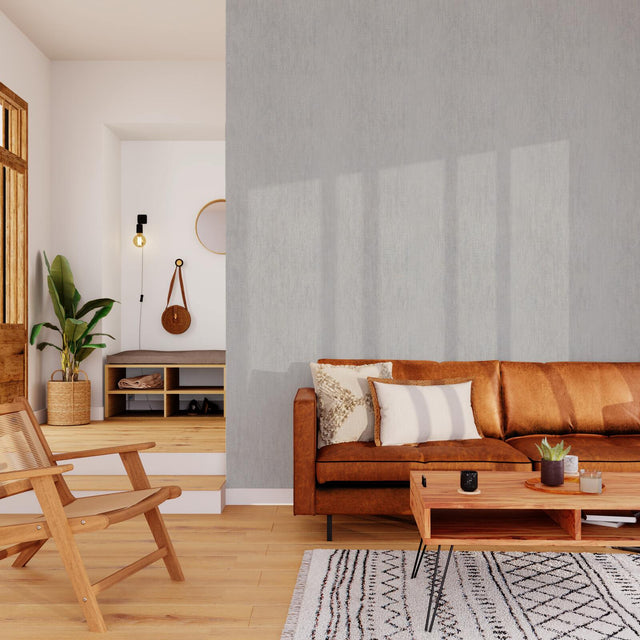 Papier peint intissé TWEED coloris gris perle