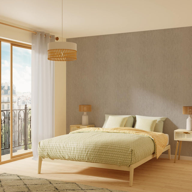 Papier peint intissé TWEED coloris taupe