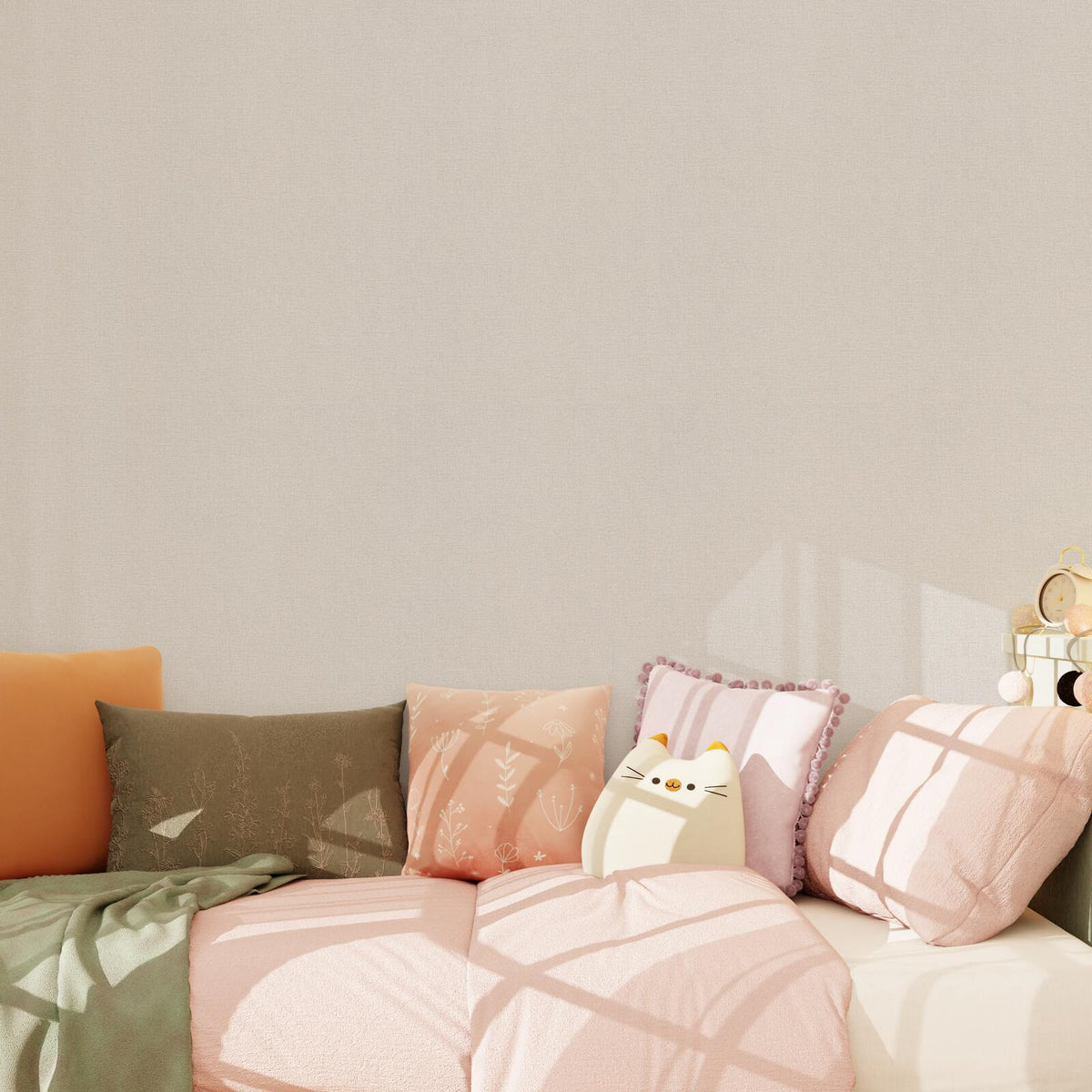 Papier peint intissé Florentine Vieux rose Trame