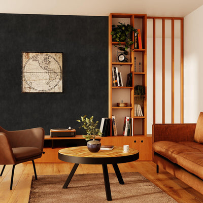 4MURS Papier peint intissé Classic line Noir Lisse