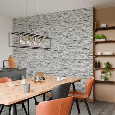 Papier peint intissé Parement Gris clair