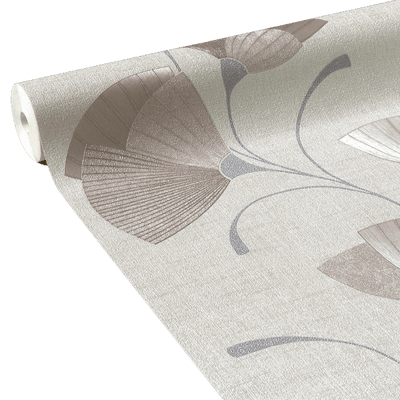 Papier peint intissé Flower eventail Blanc