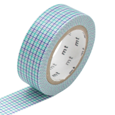 Masking tape Hougan mint & marine Bleu