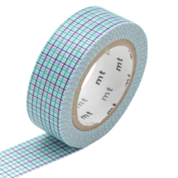 Masking tape Hougan mint & marine Bleu