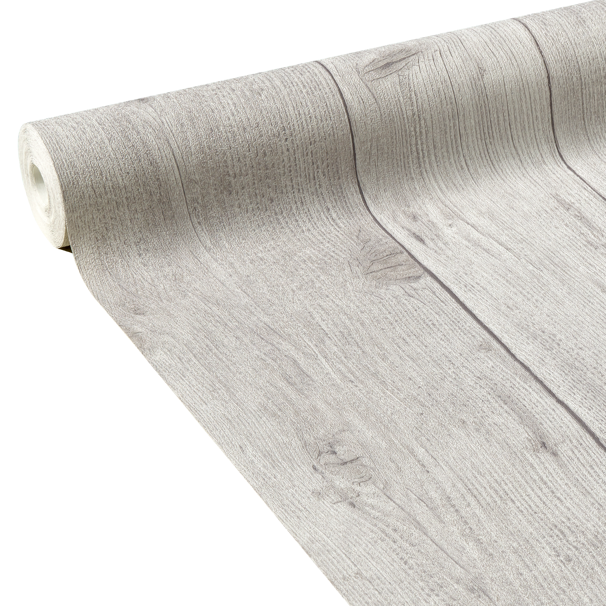 Papier peint intissé Wood board Gris perle