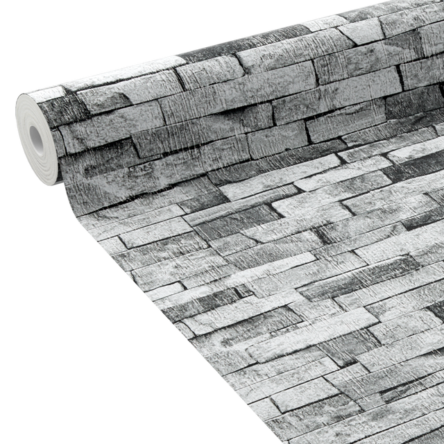 Papier peint ROC coloris gris moyen