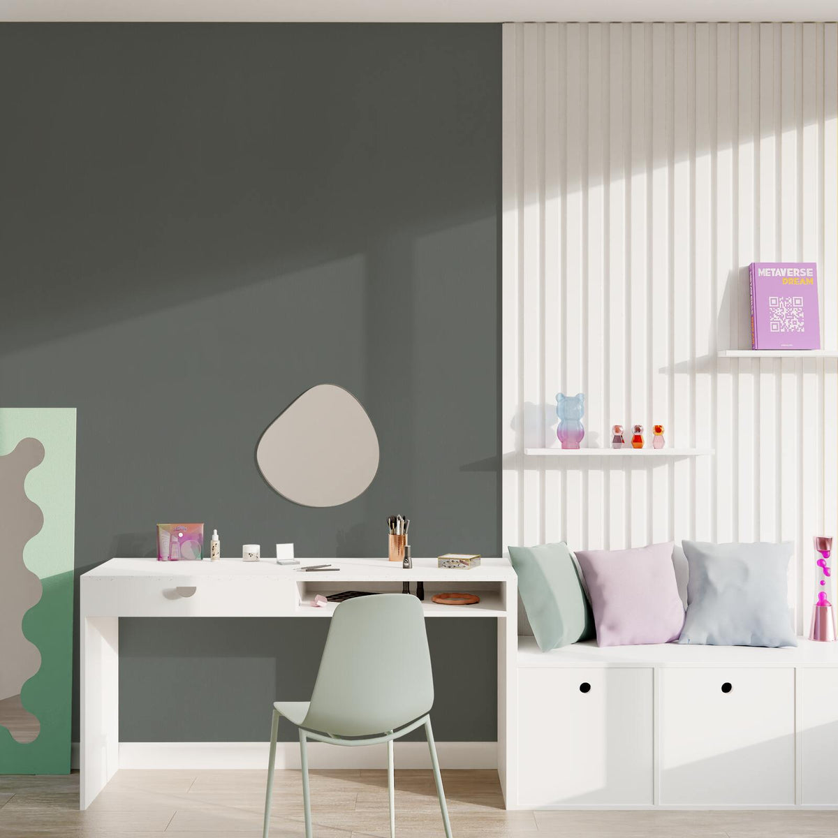 Papier peint intissé Opal Gris béton Lisse