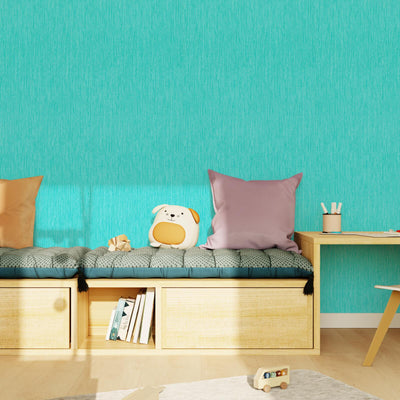 Papier peint Panama Bleu turquoise Lisse