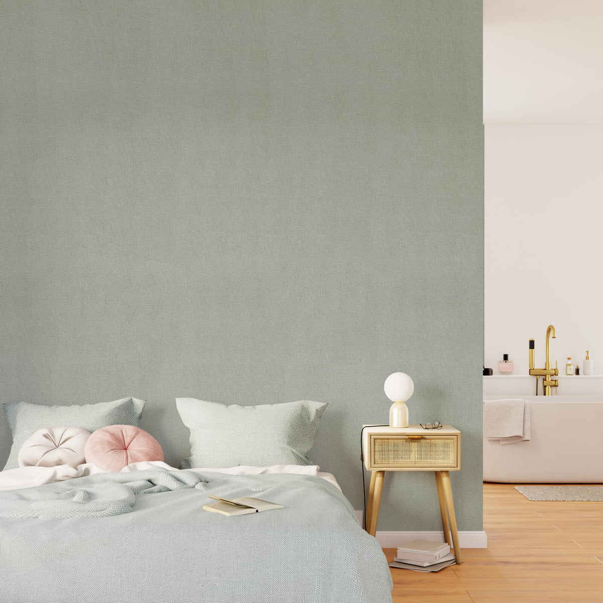 Papier peint intissé Florentine Vert de gris Trame