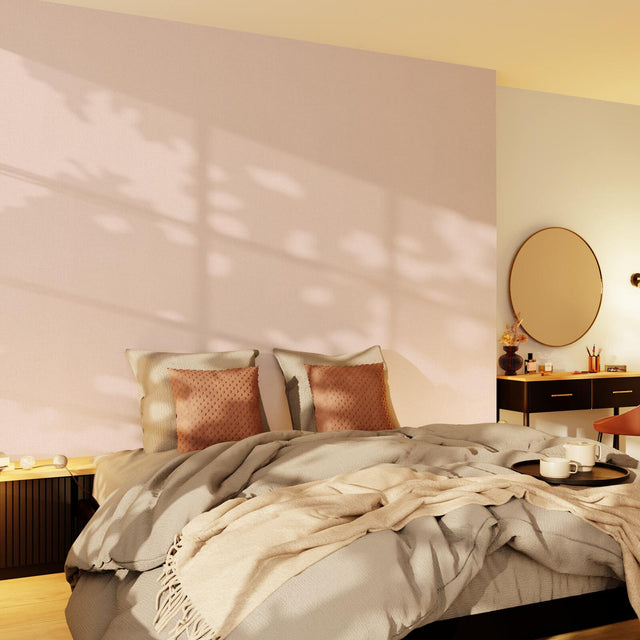 Papier peint intissé FLORENTINE coloris rose poudré