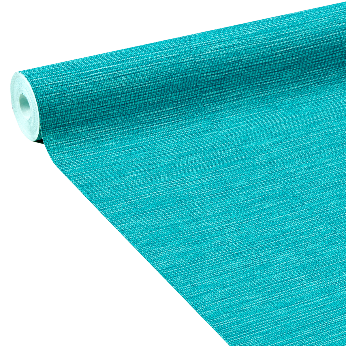 Papier peint intissé Curaçao Bleu turquoise Paille orientale