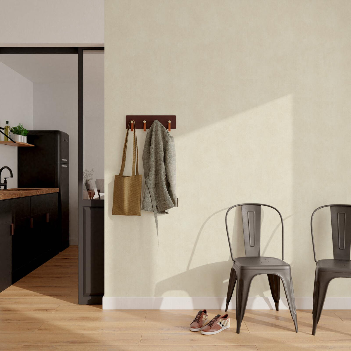 4MURS Papier peint intissé Classic line Écru Lisse