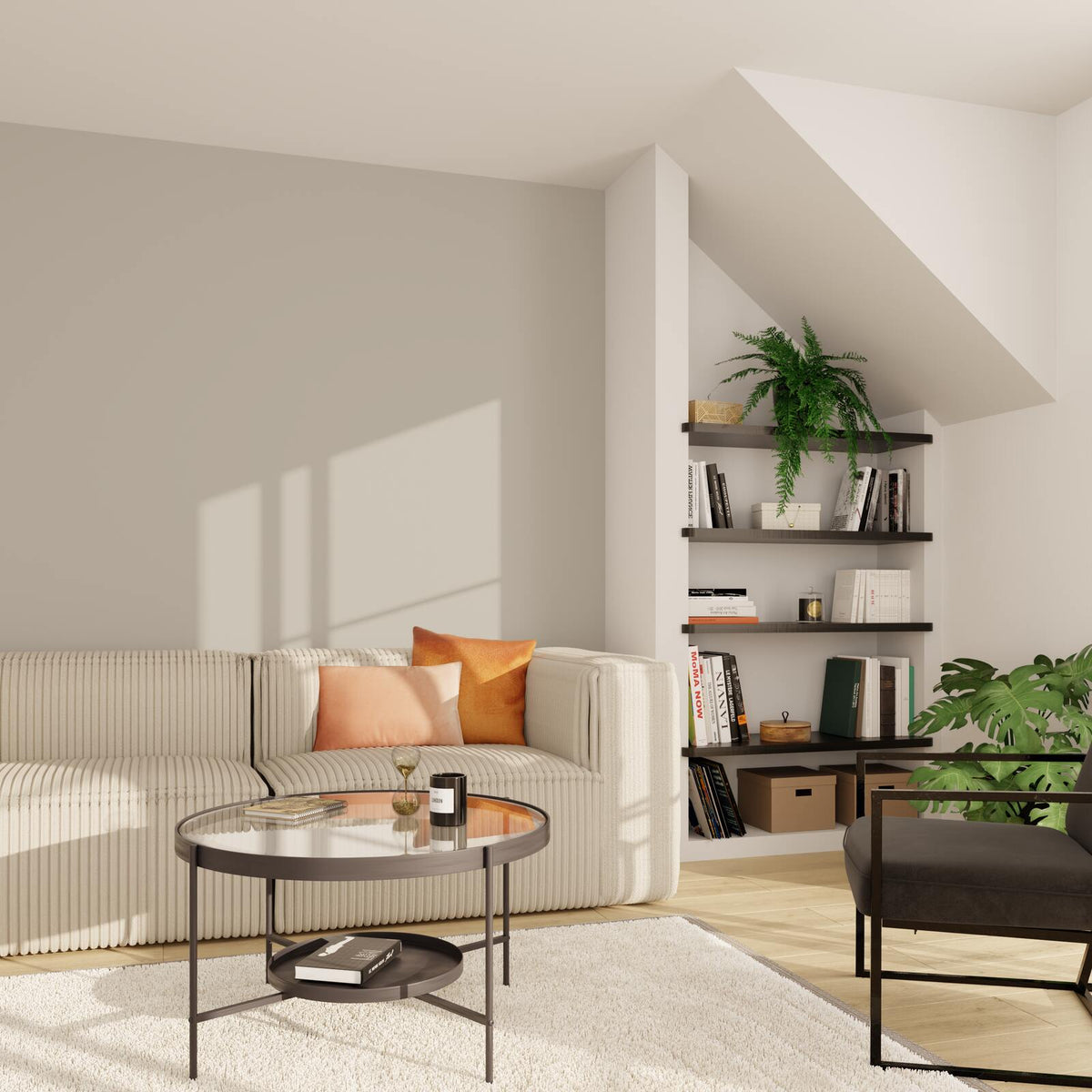 Papier peint intissé Palazzo Gris perle Satiné