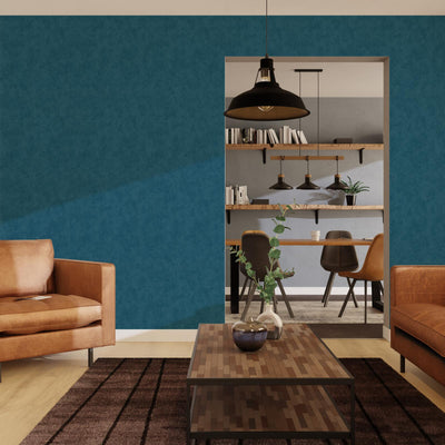 Papier peint intissé Soft Bleu pétrole Trame