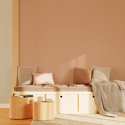 Papier peint intissé Palazzo Rose cuivré Satiné