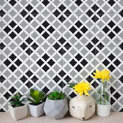 GROSFILLEX Revêtement décoratif adhésif Sochic square cross Noir