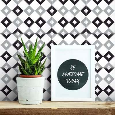 GROSFILLEX Revêtement décoratif adhésif Sochic square damier Noir