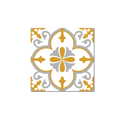GROSFILLEX Revêtement décoratif adhésif Sochic square flore Jaune