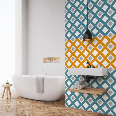 GROSFILLEX Revêtement décoratif adhésif Sochic square karro Jaune