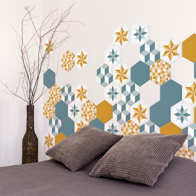 GROSFILLEX Revêtement décoratif adhésif Sochic diamond full Bleu