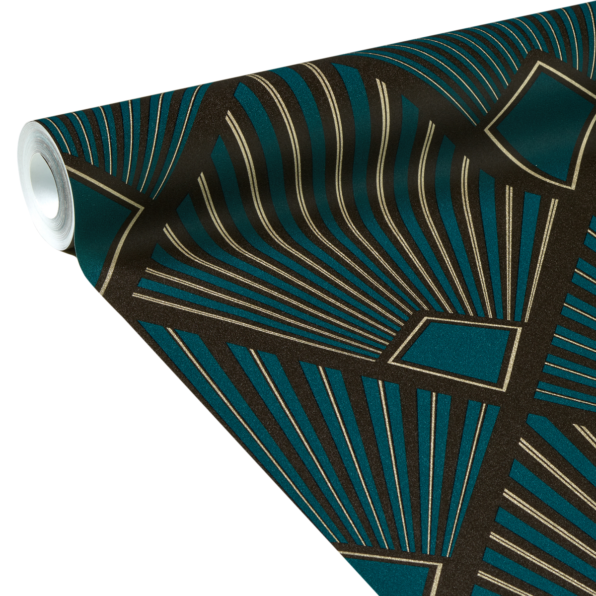 Papier peint intissé Tamara Bleu paon