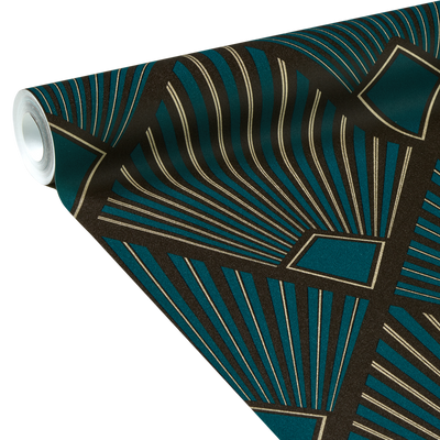 Papier peint intissé Tamara Bleu paon