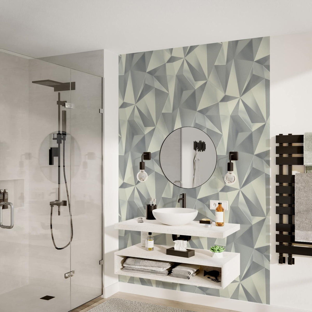 Papier peint intissé Swan Blanc grisé