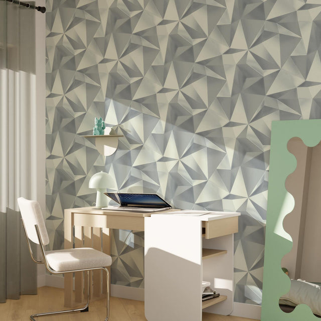 Papier peint intissé SWAN coloris blanc grisé