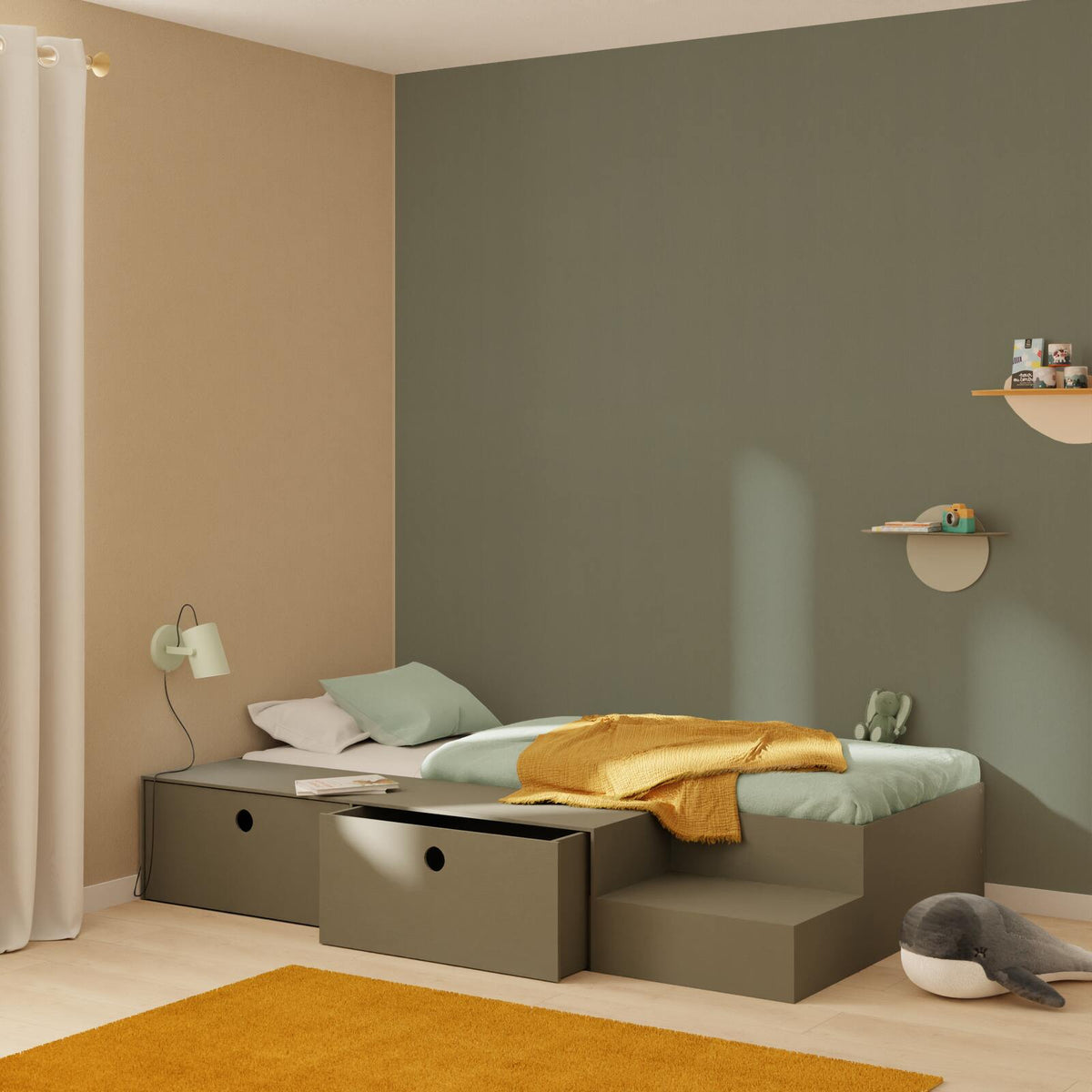 Papier peint intissé New infinity Kaki clair Lisse