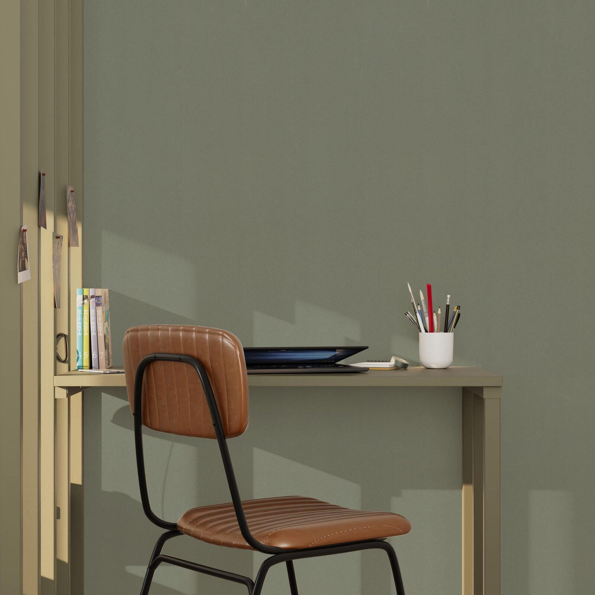 Papier peint intissé New infinity Kaki clair Lisse