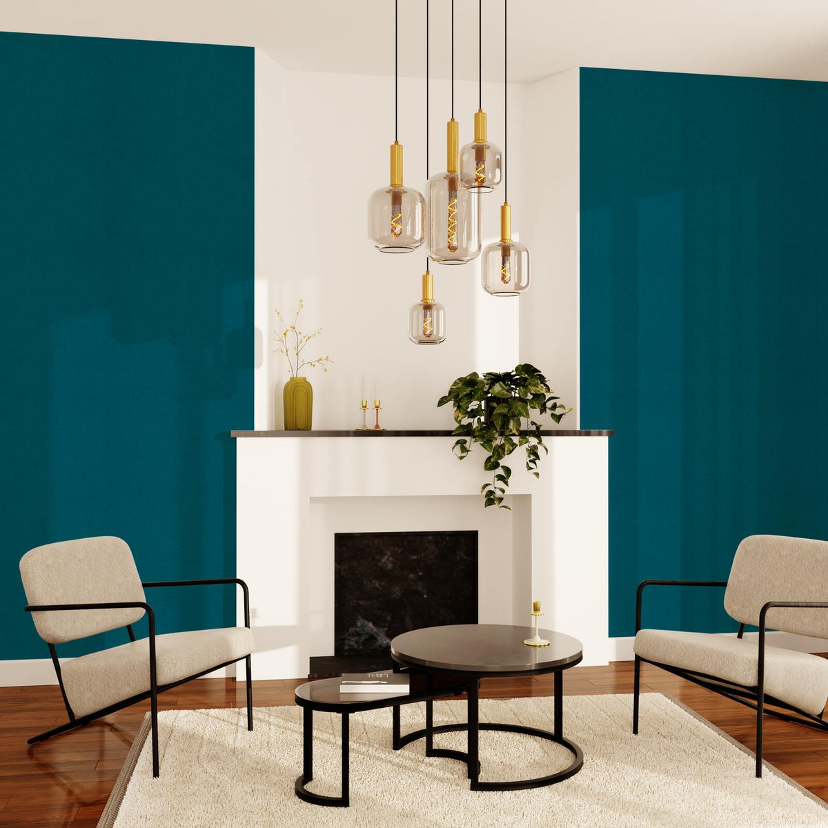 Papier peint intissé Palazzo Bleu nuit Satiné