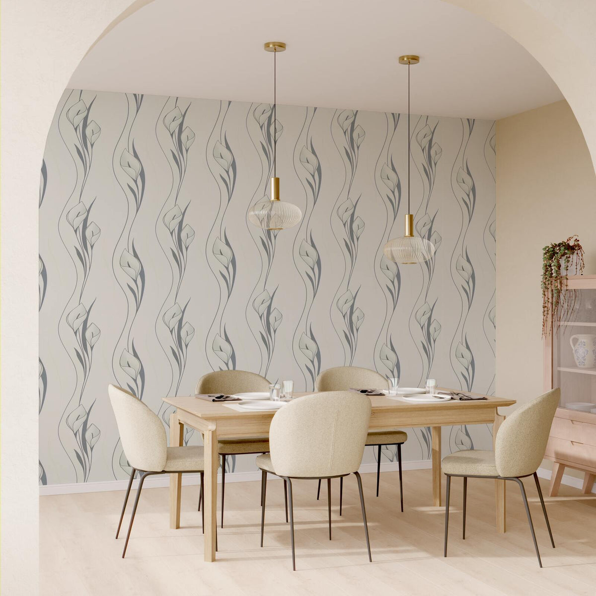 Papier peint intissé Arum Blanc