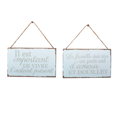 Plaque murale en bois L'instant présent Bleu