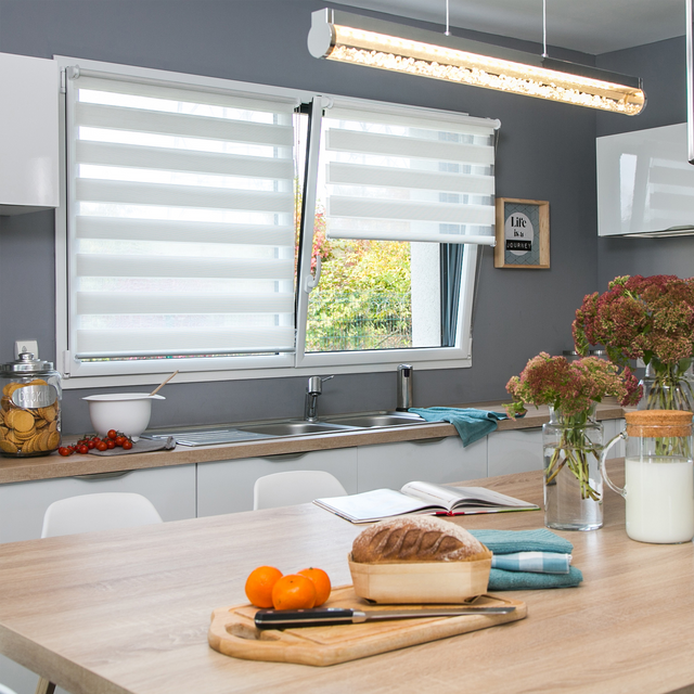 Store jour/nuit ECLIPSE coloris blanc 72 x 160 cm