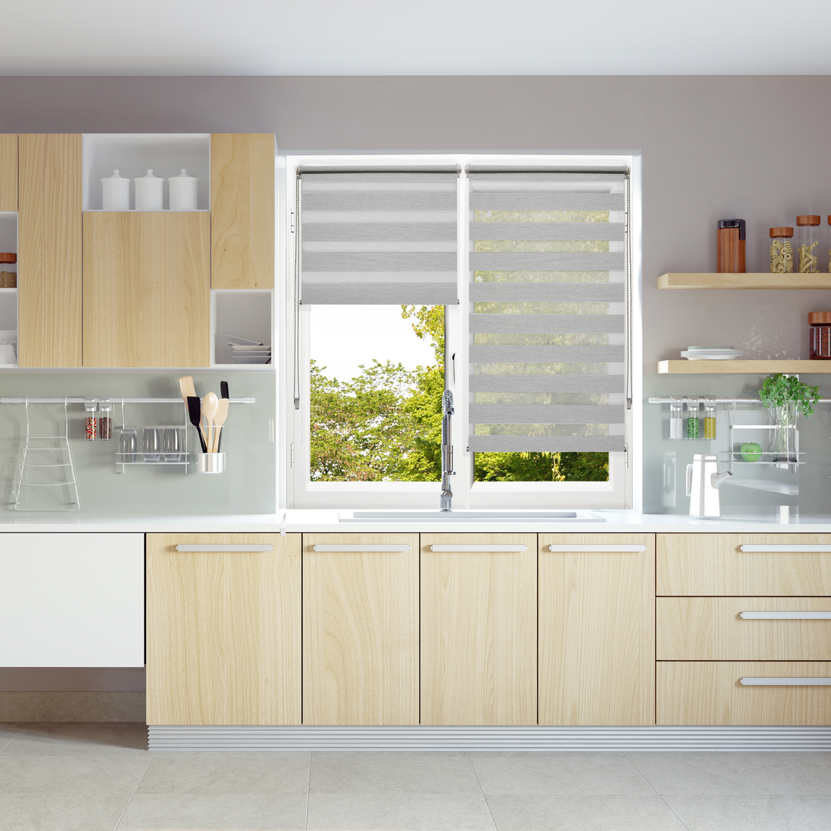 Store jour/nuit Solstice Blanc / noir