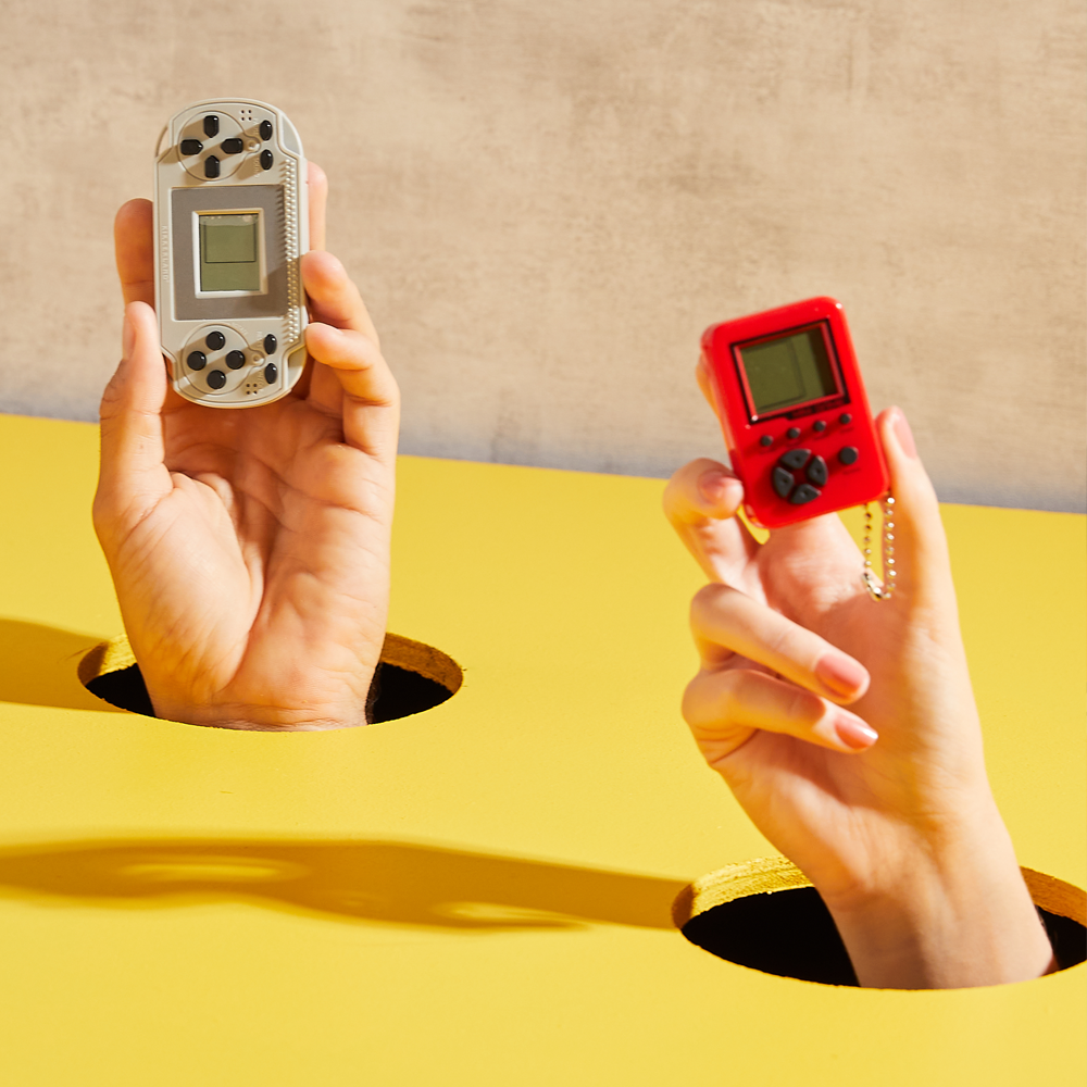 KIKKERLAND Mini console de jeu Arcades Gris