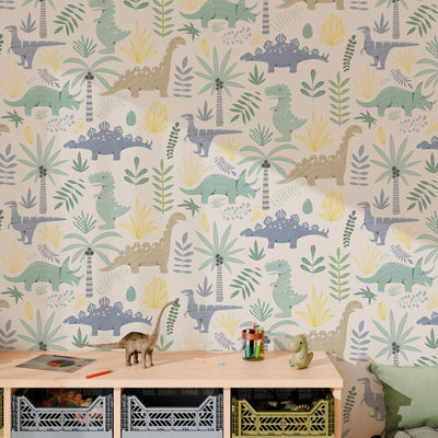 4MURS Papier peint intissé Dino Multicolore