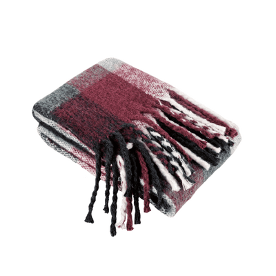 Plaid franges Sorn Bordeaux