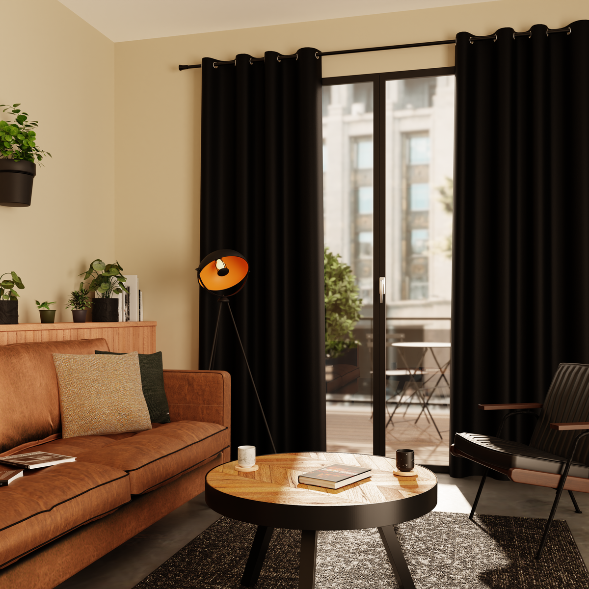 Rideau 100% occultant Mann Noir