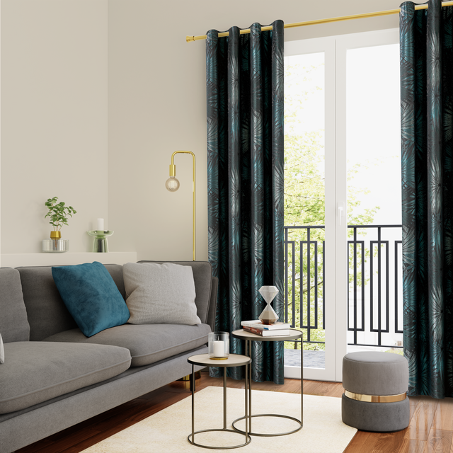 Rideau BUTIA coloris vert émeraude 140 x 260 cm