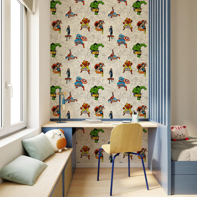 Papier peint Marvel heroes Multicolore