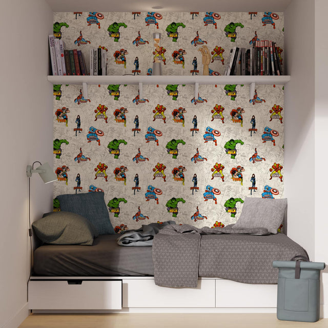 Papier peint MARVEL HEROES coloris multicolore