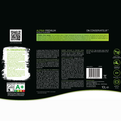 ALPINA Peinture Murs et plafonds alpina 0% conservateurs Blanc Mat 2,5L