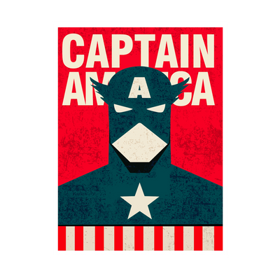 BLUE SHAKER Affiche Captain america Rouge et bleu