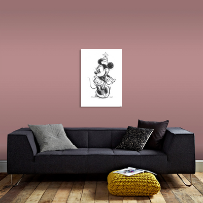 DISNEY Toile imprimée Minnie sketch Noir et blanc